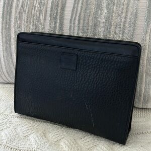 Burberrys Clutch Bag Leather Black vintage